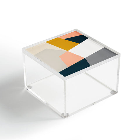 The Old Art Studio Abstract Geometric 27 Navy Acrylic Box