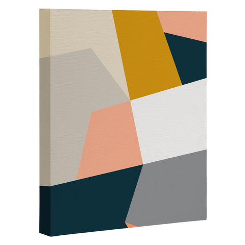 The Old Art Studio Abstract Geometric 27 Navy Art Canvas