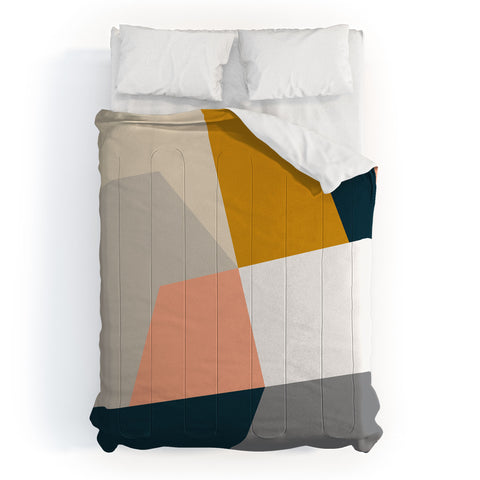 The Old Art Studio Abstract Geometric 27 Navy Comforter