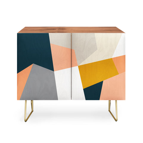 The Old Art Studio Abstract Geometric 27 Navy Credenza