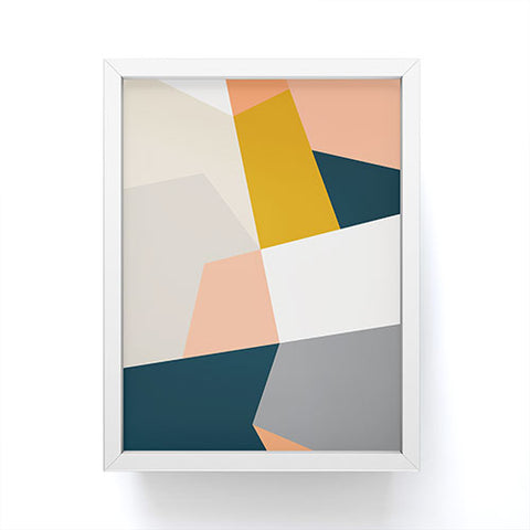 The Old Art Studio Abstract Geometric 27 Navy Framed Mini Art Print