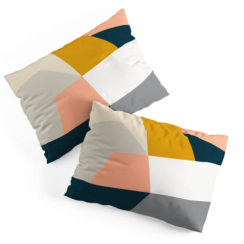 The Old Art Studio Abstract Geometric 27 Navy Pillow Shams