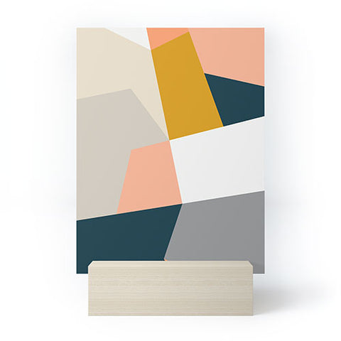 The Old Art Studio Abstract Geometric 27 Navy Mini Art Print