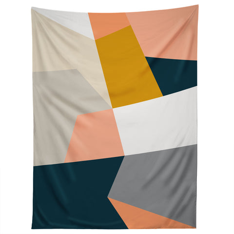 The Old Art Studio Abstract Geometric 27 Navy Tapestry