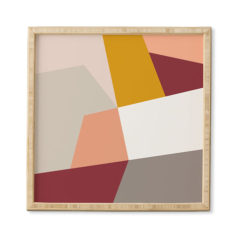 The Old Art Studio Abstract Geometric 27 Red Framed Wall Art