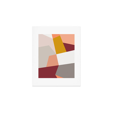 The Old Art Studio Abstract Geometric 27 Red Art Print