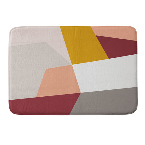 The Old Art Studio Abstract Geometric 27 Red Memory Foam Bath Mat