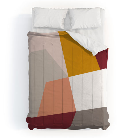 The Old Art Studio Abstract Geometric 27 Red Comforter