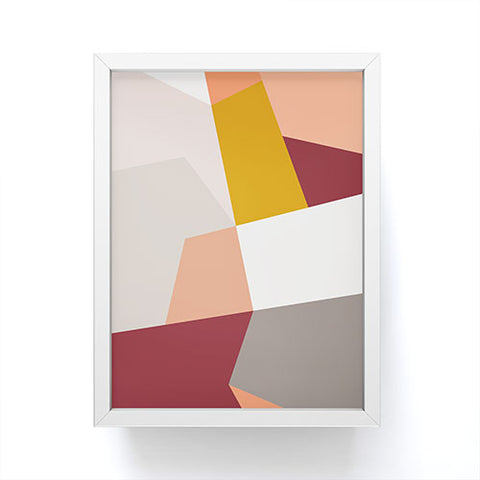 The Old Art Studio Abstract Geometric 27 Red Framed Mini Art Print