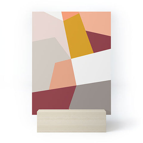 The Old Art Studio Abstract Geometric 27 Red Mini Art Print