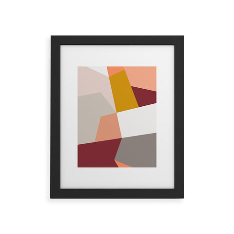 The Old Art Studio Abstract Geometric 27 Red Framed Art Print