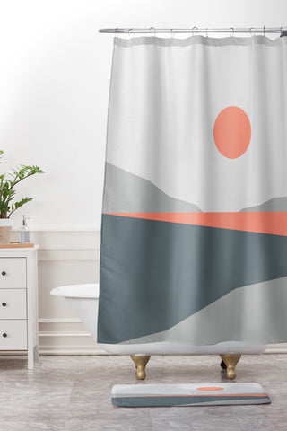 The Old Art Studio Abstract Landscape 01 Shower Curtain And Mat