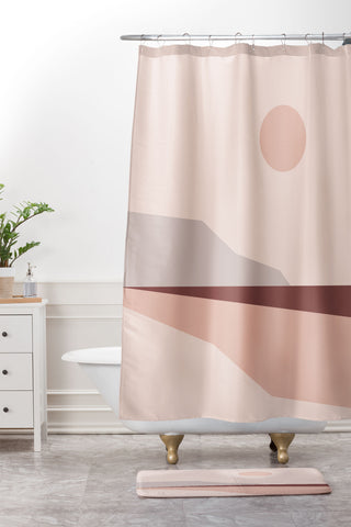 The Old Art Studio Abstract Landscape 02 Shower Curtain And Mat