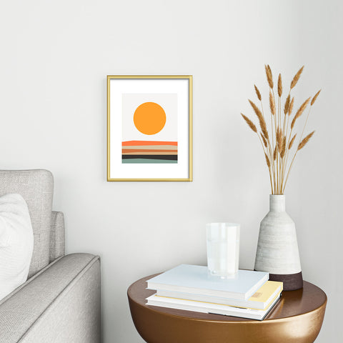 The Old Art Studio Abstract Landscape 10A Metal Framed Art Print