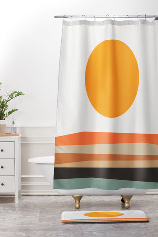 The Old Art Studio Abstract Landscape 10A Shower Curtain And Mat