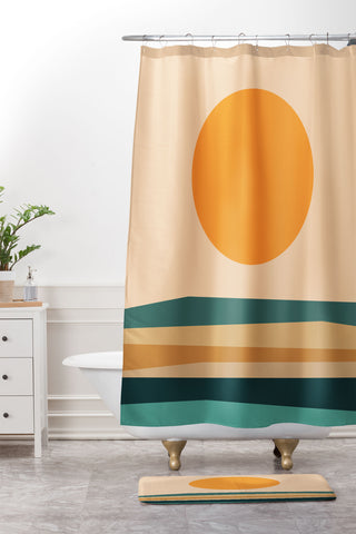 The Old Art Studio Abstract Landscape 10B Shower Curtain And Mat