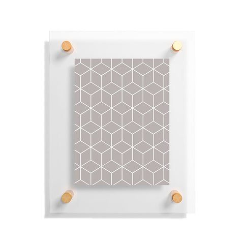 The Old Art Studio Cube Geometric 03 Gray Floating Acrylic Print