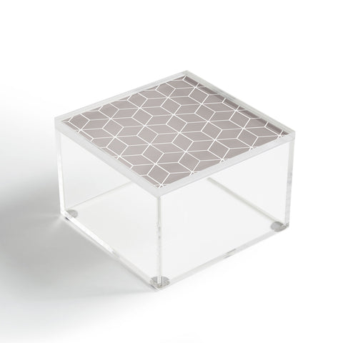The Old Art Studio Cube Geometric 03 Gray Acrylic Box