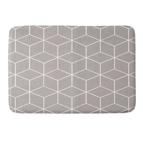 The Old Art Studio Cube Geometric 03 Gray Memory Foam Bath Mat