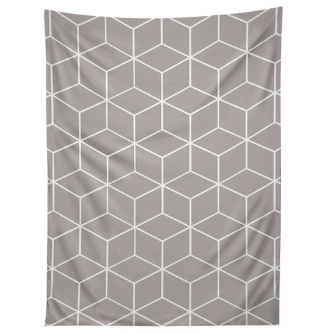 The Old Art Studio Cube Geometric 03 Gray Tapestry