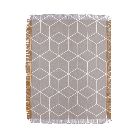 The Old Art Studio Cube Geometric 03 Gray Throw Blanket