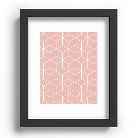 The Old Art Studio Cube Geometric 03 Pink Recessed Framing Rectangle