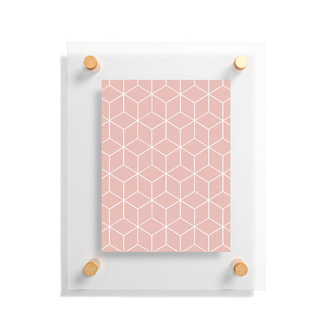 The Old Art Studio Cube Geometric 03 Pink Floating Acrylic Print