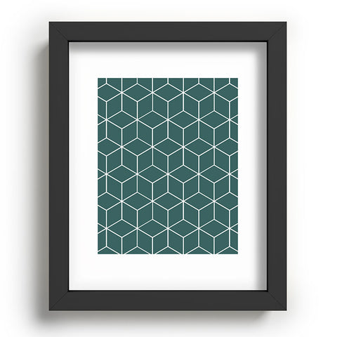 The Old Art Studio Cube Geometric 03 Teal Recessed Framing Rectangle