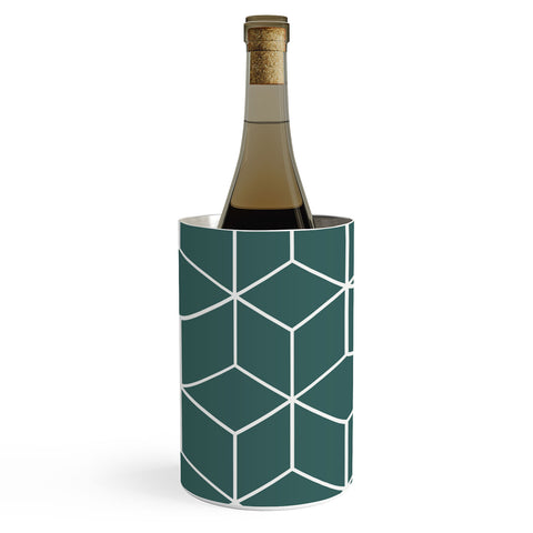 The Old Art Studio Cube Geometric 03 Teal Wine Chiller