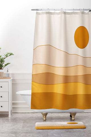 The Old Art Studio Desert Landscape Shower Curtain And Mat