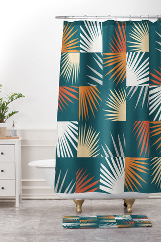 The Old Art Studio Desert Tropical 02 Shower Curtain And Mat