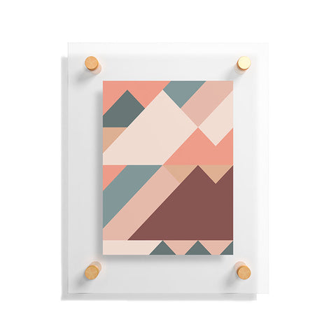 The Old Art Studio Geometric Mountains 01 Floating Acrylic Print