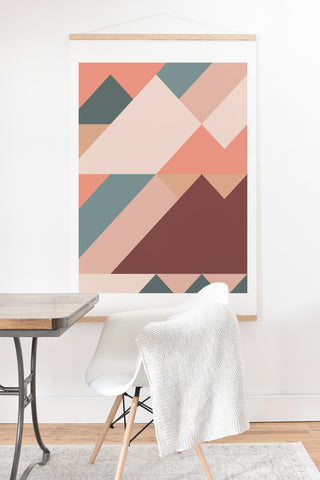 The Old Art Studio Geometric Mountains 01 Art Print And Hanger