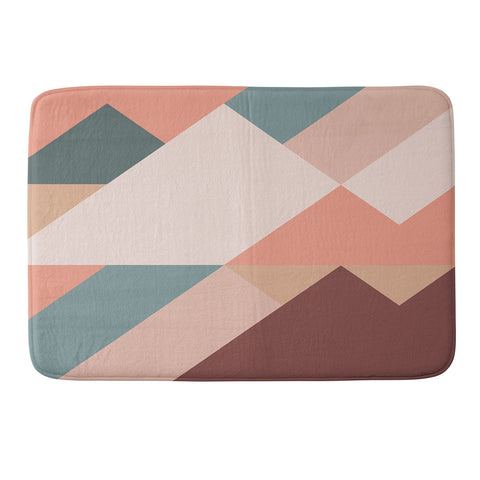 The Old Art Studio Geometric Mountains 01 Memory Foam Bath Mat