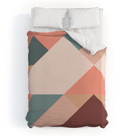 The Old Art Studio Geometric Mountains 01 Duvet Cover