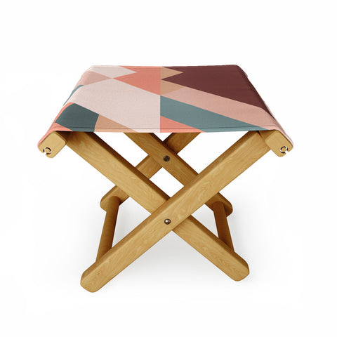 The Old Art Studio Geometric Mountains 01 Folding Stool