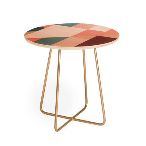 The Old Art Studio Geometric Mountains 01 Round Side Table