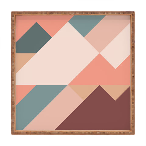 The Old Art Studio Geometric Mountains 01 Square Tray