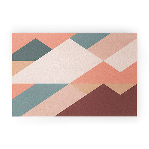 The Old Art Studio Geometric Mountains 01 Welcome Mat