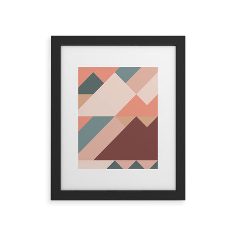 The Old Art Studio Geometric Mountains 01 Framed Art Print