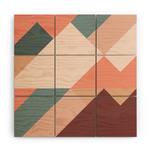 The Old Art Studio Geometric Mountains 01 Wood Wall Mural