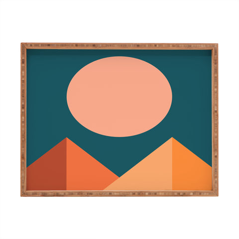 The Old Art Studio Geometric Mountains Rectangular Tray