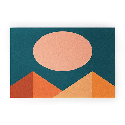 The Old Art Studio Geometric Mountains Welcome Mat