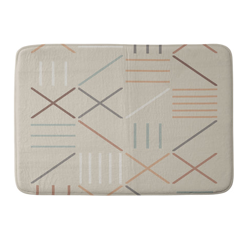 The Old Art Studio Geometric Shapes 05 Memory Foam Bath Mat