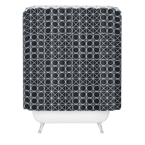 The Old Art Studio Geometric Tile Shower Curtain