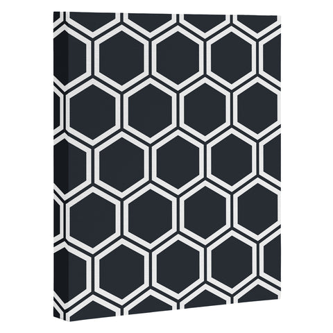 The Old Art Studio Hexagon Black Art Canvas