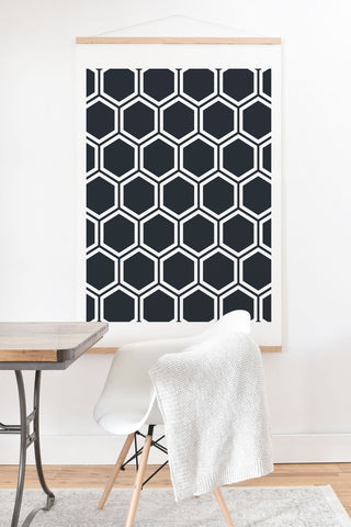 The Old Art Studio Hexagon Black Art Print And Hanger
