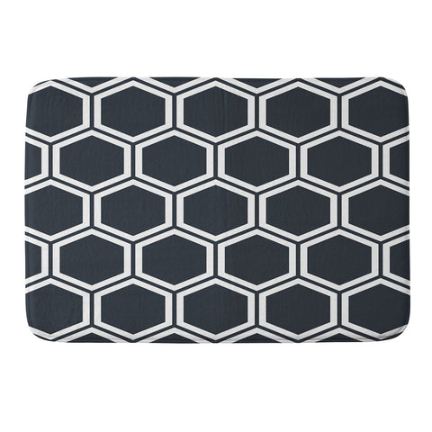 The Old Art Studio Hexagon Black Memory Foam Bath Mat
