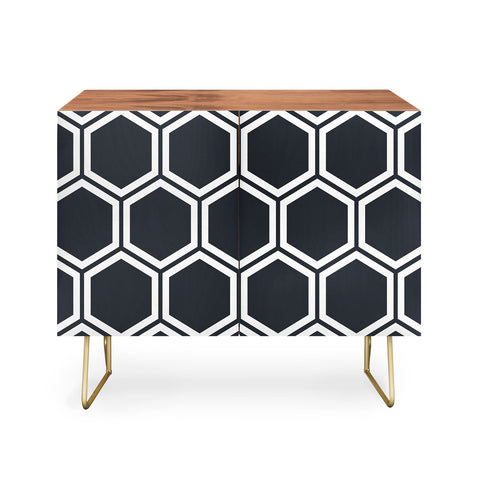 The Old Art Studio Hexagon Black Credenza
