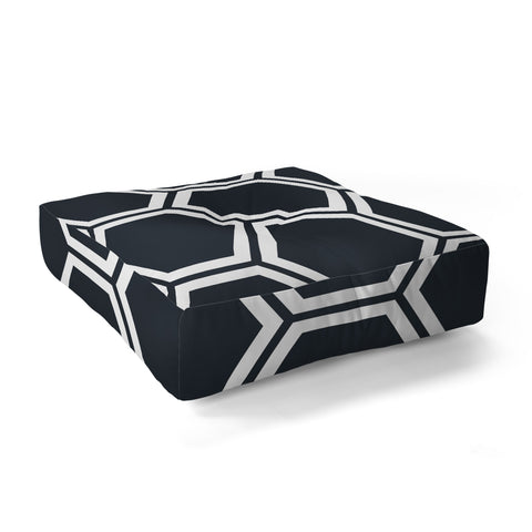 The Old Art Studio Hexagon Black Floor Pillow Square